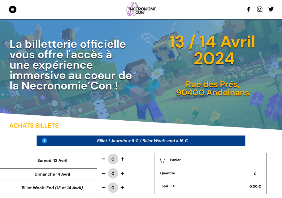 Prototype Billetterie Necronomi'Con