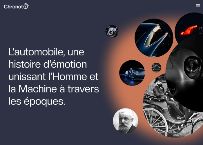 Page d'accueil du projet Chronoto
